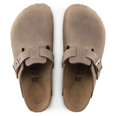 9. Chodaki damskie/męskie Birkenstock Boston Tabacco Brown olejowana skóra klapki regular szerokie (0960811)