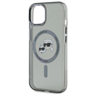 6. Karl Lagerfeld KLHMP15SHLSKCK iPhone 15   6.1" czarny/black hardcase IML Metal Karl&Choupette Head MagSafe