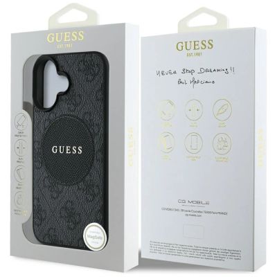8. Etui Guess 4G Circle Classic Logo MagSafe na iPhone 16 - czarne