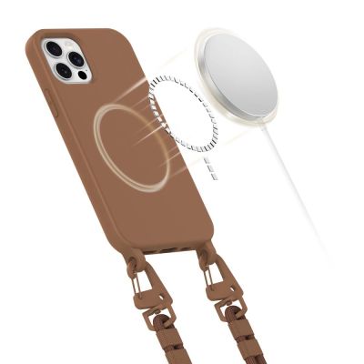 3. Etui Tech-Protect MagNecklace MagSafe na iPhone 12 / 12 Pro - brązowe