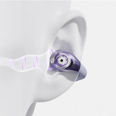 8. Słuchawki OWS QCY Crossky C30 z klipsem IPX4 Bluetooth 5.4 - fioletowe