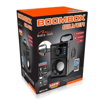 3. MEDIA-TECH GŁOŚNIK BEZPRZEWODOWY BOOMBOX SILVER 15W MRS MT3179