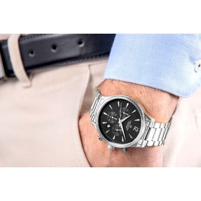 3. Zegarek Męski Giewont Chronograph Sapphire Srebrny GW6310-B2