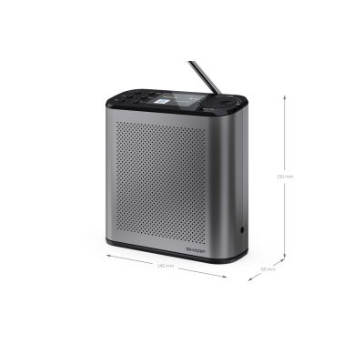 5. Przenośne radio cyfrowe Sharp OSAKA DR-P530(GY) z portem USB, łącznością Bluetooth i radiem FM