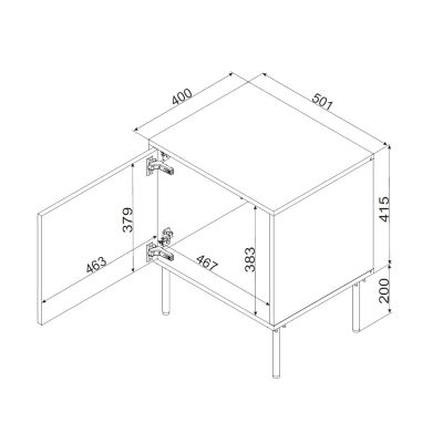 9. Szafka nocna 2szt INSERTO 50x40x61,5 czarny + LED