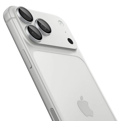 Szkło hartowane na aparat Spigen Optik Pro GLAS.TR EZ FIT 2-Pack na iPhone 18 Pro / 18 Pro Max - srebrne