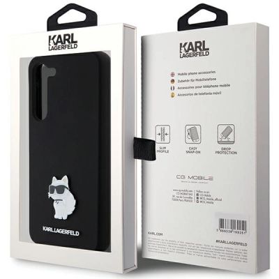 8. Etui Karl Lagerfeld Silicone Choupette Metal Pin na Samsung Galaxy S23+ - czarne