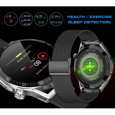 10. Smartwatch  Rubicon RNCE88-1 Czarny- Czarny Pasek Silikonowy + Czarny Pasek Skórzany