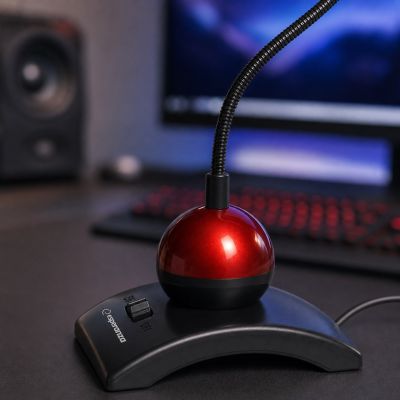 6. Mikrofon Esperanza Chat Desktop EH130 (kolor czerwony)