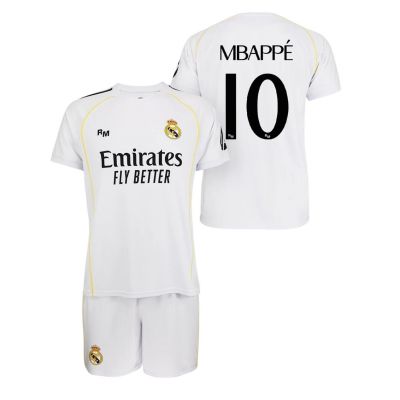 Real Madryt komplet koszulka spodenki junior Mbappe box RM25B1