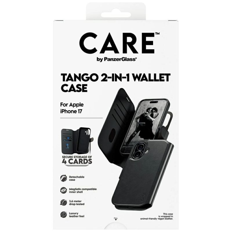 5. Etui CARE by PanzerGlass Feature Tango 2w1 Wallet Case MagSafe na iPhone 17 - czarne