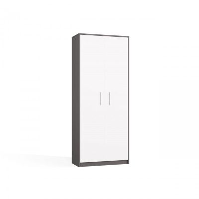 12. REGAŁ ZAMKNIETY OLIV 2D ANTRACYT/BIEL KOMPLET