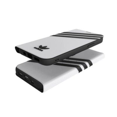 5. Etui Adidas OR Booklet Case PU na iPhone 12 / 12 Pro 6,1" - biało-czarne