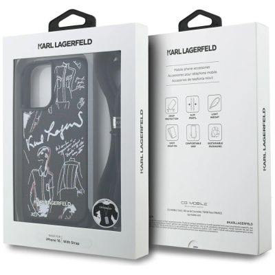 7. Etui Karl Lagerfeld Crossbody Grained Pattern & Logo do iPhone 16 - czarne