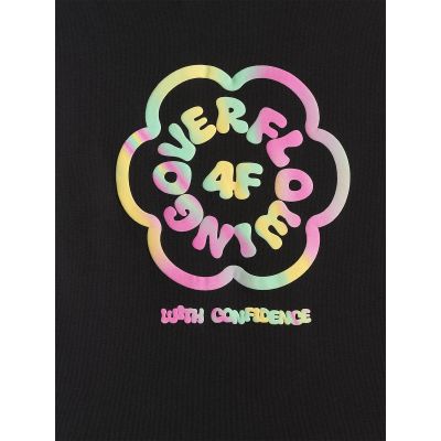 9. T-shirt loose z nadrukiem dziewczęcy 4F 4FJRSS26TTSHF4137-020S