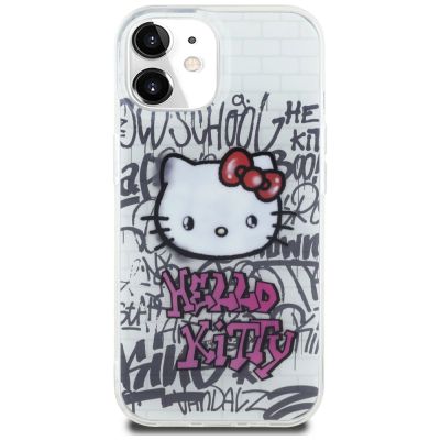 3. Etui Hello Kitty IML Kitty On Bricks Graffiti na iPhone 15 - białe
