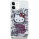 3. Etui Hello Kitty IML Kitty On Bricks Graffiti na iPhone 15 - białe