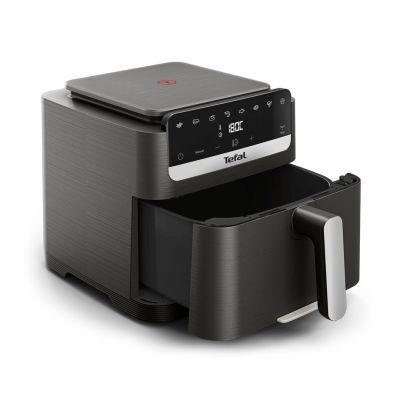 4. Tefal Easy Fry Mega Compact EY866HE1 frytkownica Pojedyńczy 7,5 l Autonomiczny Frytkownica na gorące powietrze Czarny, Srebrny