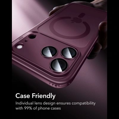 8. Szkło hartowane na aparat ESR Armorite Camera Protector na iPhone 18 Pro / 18 Pro Max - dark cherry