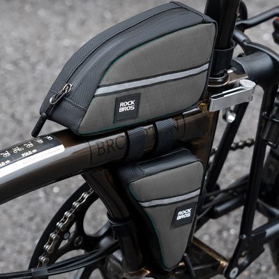 3. Torba trójkątna Rockbros na ramę rowerową 0,8l - czarna