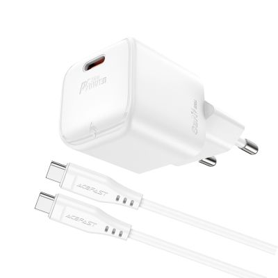 2. Ładowarka sieciowa Acefast A73 Mini PD 20W GaN + kabel USB-C - biała