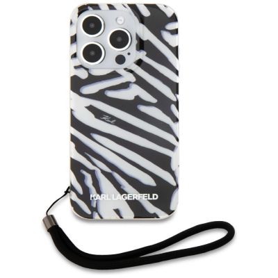 2. Etui Karl Lagerfeld IML Zebra Pattern & Cord na iPhone 15 Pro Max - czarne