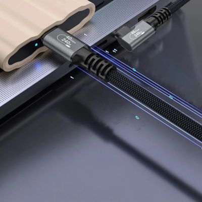 9. Kabel kątowy Wozinsky WPS3-UY41S USB-C USB4 40Gb/s 240W 1m 4K - czarny