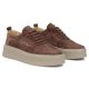 4. Skórzane półbuty damskie zamszowe sneakersy brązowe Filippo DP8343