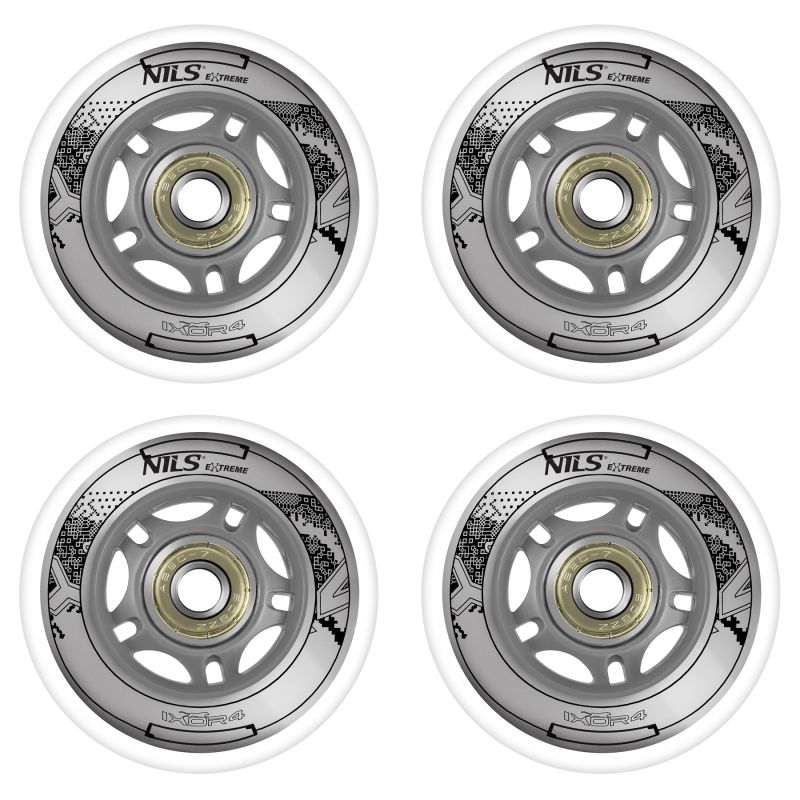 12. PU 64x24 82A BIAŁE (4 szt.) + ABEC-7 (8 szt.) ZESTAW NILS EXTREME