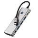 5. Adapter Tech-Protect HB04 HUB Adapter 9w1 USB-C + USB2.0 + USB3.0 + HDMI 4K 60Hz + SD / TF + PD100W + AV3.5 - szary