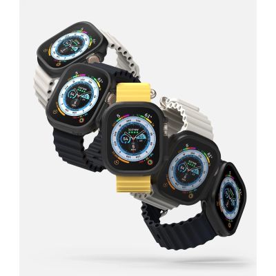 4. Etui Ringke Slim 2-pack na Apple Watch Ultra 1 / 2 (49 mm) - przezroczysty i czarny mat