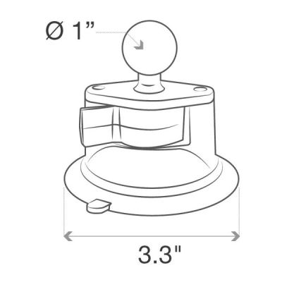 12. RAM Mount Twist-Lock™ Przyssawka Do Szyby/Deski Rozdzielczej z Głowicą rozmiar B RAM-B-224-1U