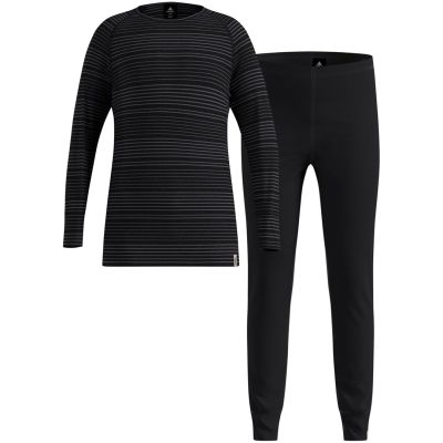 3. Zestaw bielizny dziecięcej Odlo Set long ACTIVE WARM ECO SET roz. 80cm Czarno-Szary