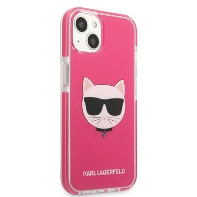 4. Etui Karl Lagerfeld Choupette Head na iPhone 13 mini - fuksjowy