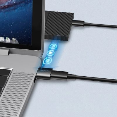 3. Joyroom adapter przejściówka z USB Typ C (żeński) na USB (męski) 2 szt. czarny (S-H152 Black)