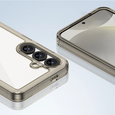 4. Etui Outer Space Case na Samsung Galaxy S25 Edge pokrowiec z elastyczną ramką - półprzezroczyste, czarne