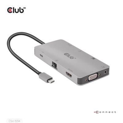 2. CLUB3D CSV-1594 stacja dokująca USB 3.2 Gen 1 (3.1 Gen 1) Type-C Czarny, Szary
