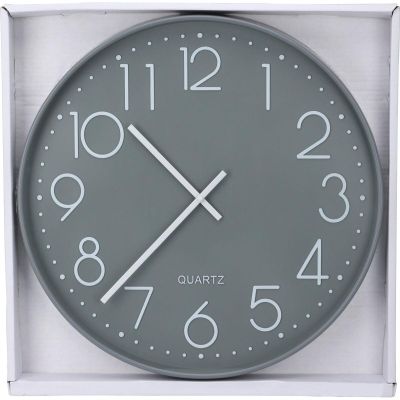 ZEGAR ŚCIENNY GLASS 50CM SZARY