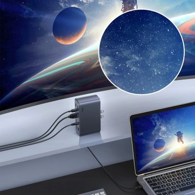 8. Stacja dokująca USB-C Baseus UnionJoy 2xHDMI4K@60Hz 1xDP4K@60Hz 3xUSB-A3.0 2xUSB-C3.0 2xUSB-A2.0 1xRJ45 PD PC 1xSD+TF 1x3.5mm minijack - szara