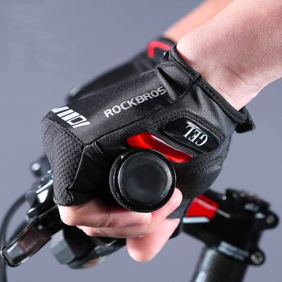6. Rękawiczki rowerowe Rockbros S143-BK M z wkładkami żelowymi - czarne