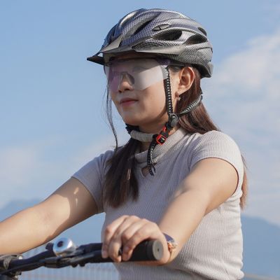 2. Okulary rowerowe Rockbros polaryzacyjne z ochroną UV i wkładką korekcyjną - fioletowe