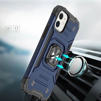 7. Wozinsky Ring Armor etui iPhone 14 Plus pancerny pokrowiec uchwyt magnetyczny ring niebieskie