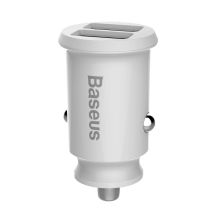 Mini ładowarka Baseus Grain Car Charger CCALL-ML02 samochodowa 2x USB-A 3.1A - biała