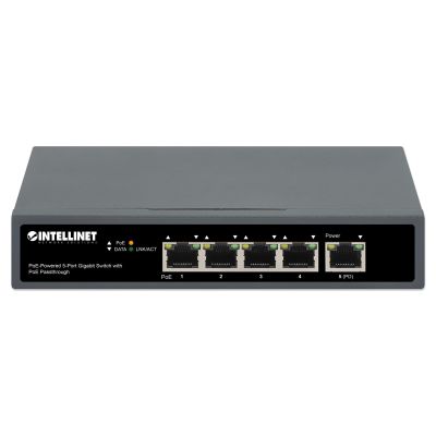 3. Switch Gigabit 5x PoE Passthrough zasilany PoE lub AC, 95W