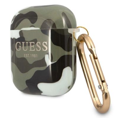 2. Etui Guess Camo Collection na AirPods 1/2 - zielone