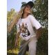 6. T-shirt boxy z nadrukiem dziewczęcy 4F 4FJKAW26TTSHF4426-10S