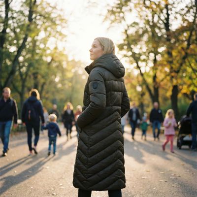 5. Kurtka damska Geographical Norway BLANCHE LONG KAKI DB LADY 0116 KAKI (WZ5491F/GN-KAKI)