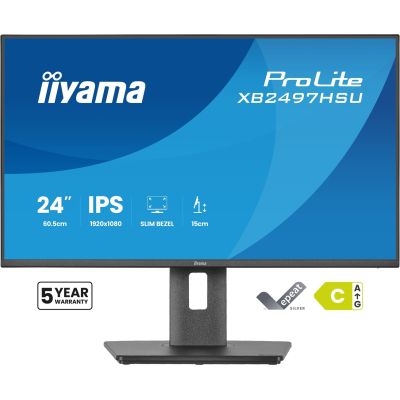 2. iiyama ProLite XB2497HSU-B1 monitor komputerowy 60,5 cm (23.8") 1920 x 1080 px Full HD LED Czarny