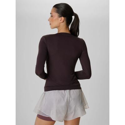 2. Longsleeve treningowy slim szybkoschnący damski 4F 4FRAW26TFLOF0733-80S