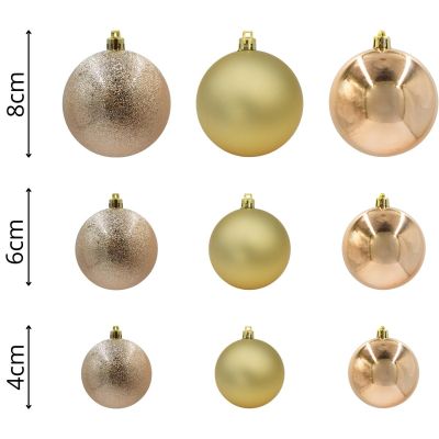 9. BOMBKA DEKORACYJNA PLASTIKOWA BEZPIECZNA 46SZT MICA COPPER